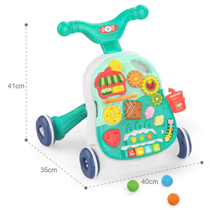 2-in-1 Baby Walker & Activity Table – Educational Toy for Early Learning (12M+)
