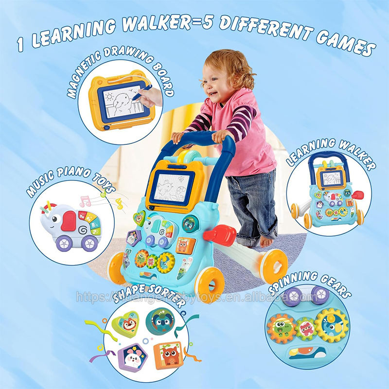 Music Baby Walker – 2-in-1 Activity & Learning Toy | With Lights, Sounds & Drawing Board