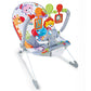 Baby Bouncer Chair with Vibrations and Animal Toy Bar – Gray Safari Theme, Soft Seat