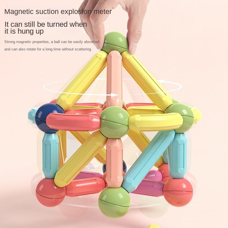 Magnetic Stick 64-Piece Construction Set – Colorful Rods & Balls Building Toy for Kids