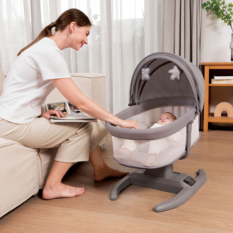 Multi-Motion Baby Cradle – 4-in-1 Electric Rocker with Mosquito Net