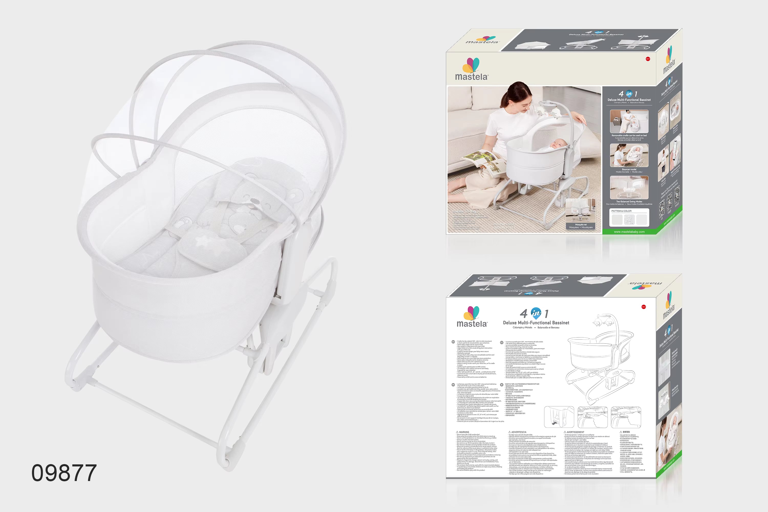 Adjustable Baby Swing with Soothing Rocking Motion, Toy Bar, and Reclining Seat