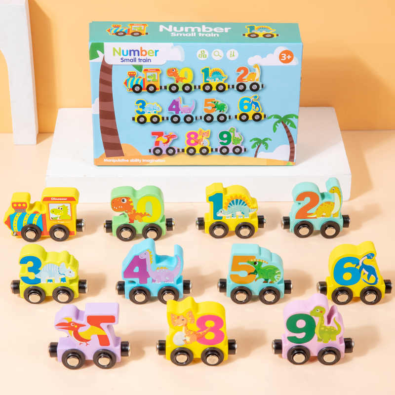 Wooden Magnetic Train with Numbers: Colorful Play & Learn