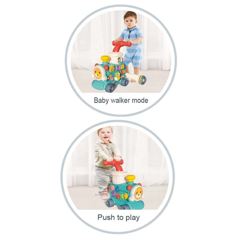 5 in 1 Musical Ride-On Train Toy with Lights & Sound – Push & Play Activity Toy for Toddlers
