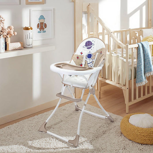 Baby Feeding High Chair – Foldable with Tray & Footrest | Space Astronaut Design