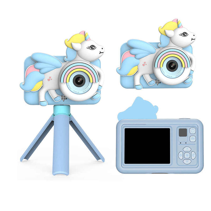 Digital camera Unicorn with Tripod Micro Toy lanyard Children Selfie Portable Toddler Video Holiday Gifts