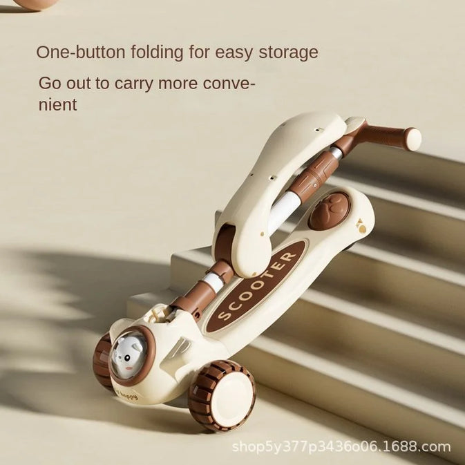 6-in-1 Baby Scooter & Walker with Music Light