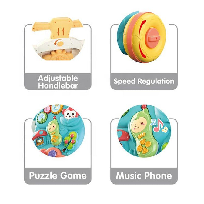 Interactive Baby Walker with Musical Buttons and Learning Features