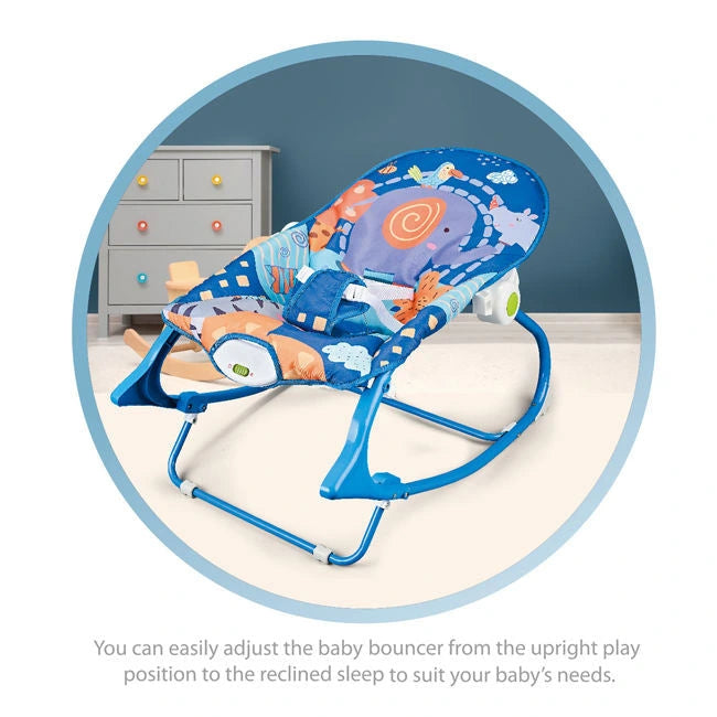 Baby Bouncer Chair with Soothing Vibrations &amp; Toy Bar – Infant Rocker Seat