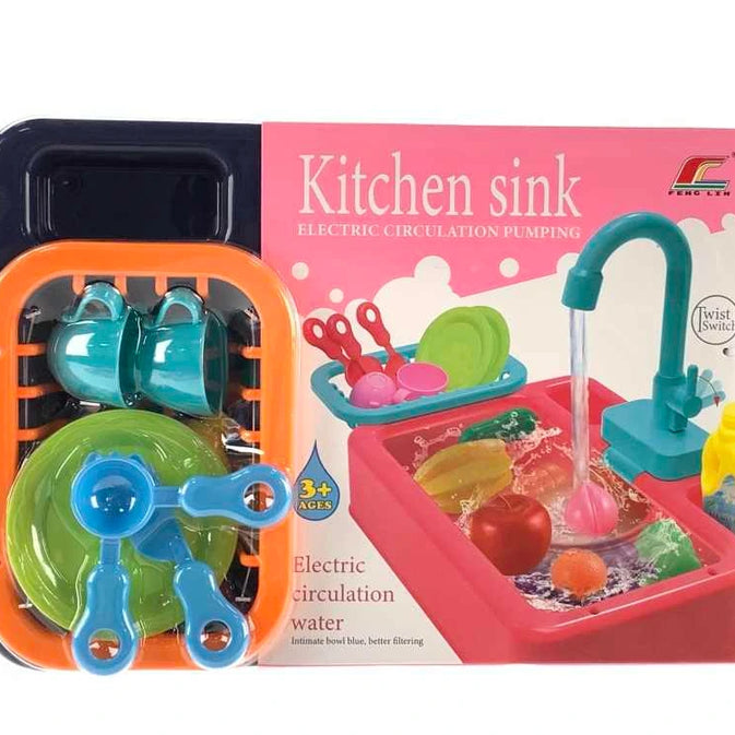Wash Basin Kitchen Sink Toy With Accessories For Kids