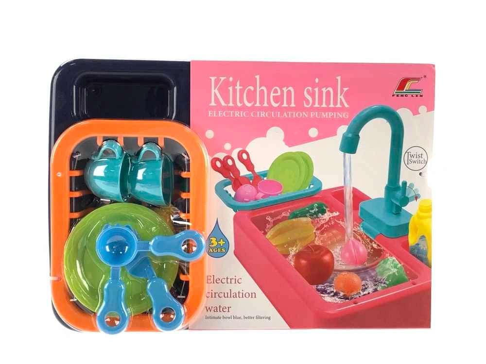 Wash Basin Kitchen Sink Toy With Accessories For Kids