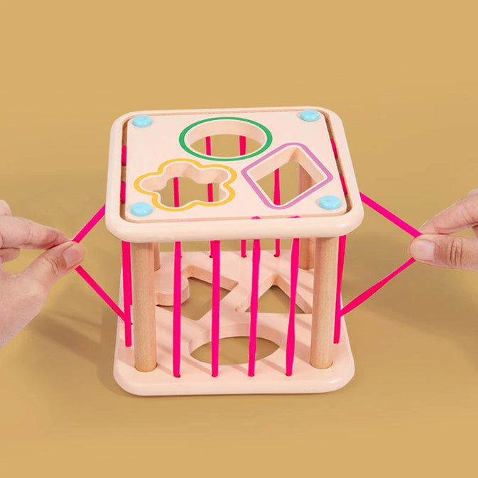 Educational Activity Cubes Wooden Blocks Box