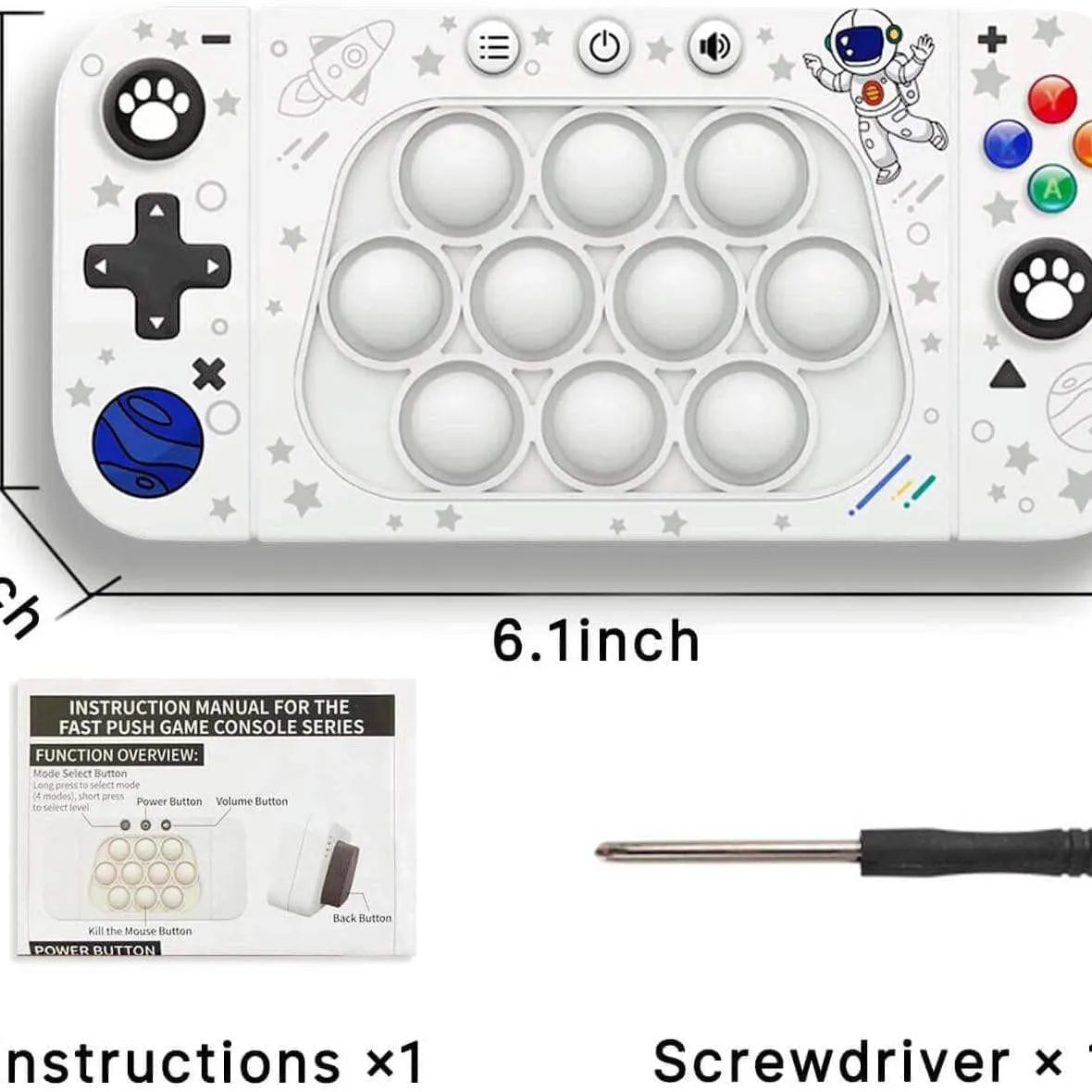 Fast Push Pop Game Console Space-Themed Fidget Game with Sound