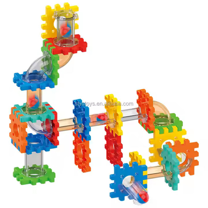 STEM Gear & Ball Track Set – Build, Roll & Learn Puzzle Blocks (98+ Pcs)