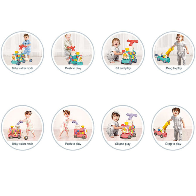 5 in 1 Musical Ride-On Train Toy with Lights & Sound – Push & Play Activity Toy for Toddlers