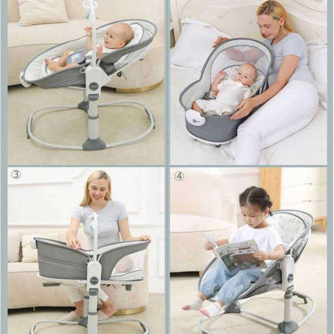 Multifunctional Baby Rocker & Bouncer Chair with Music & Hanging Toys – Comfortable & Adjustable