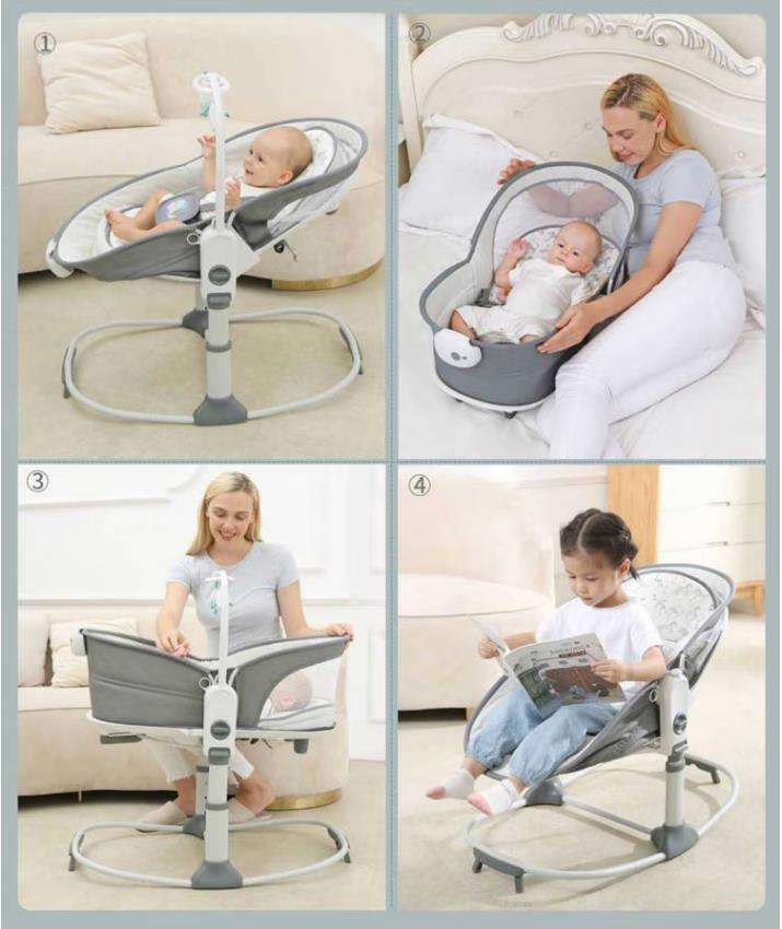Multifunctional Baby Rocker & Bouncer Chair with Music & Hanging Toys – Comfortable & Adjustable