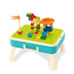 2-in-1 Kids Activity Table – Drawing Board + Building Block Table with Storage & Accessories