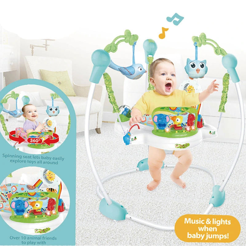 Baby Jumper – Adjustable Activity Bouncer with 360° Rotating Seat & Interactive Toys for Fun & Development