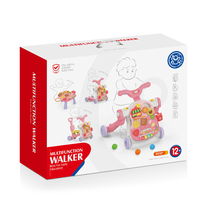 4-in-1 Baby Walker, Rocker & Activity Table – Multi-Stage Ride-On Toy ( Pink )