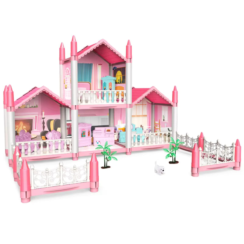 Deluxe Dollhouse Playset Multi-Level with Furniture (Ground + 1 Floor)