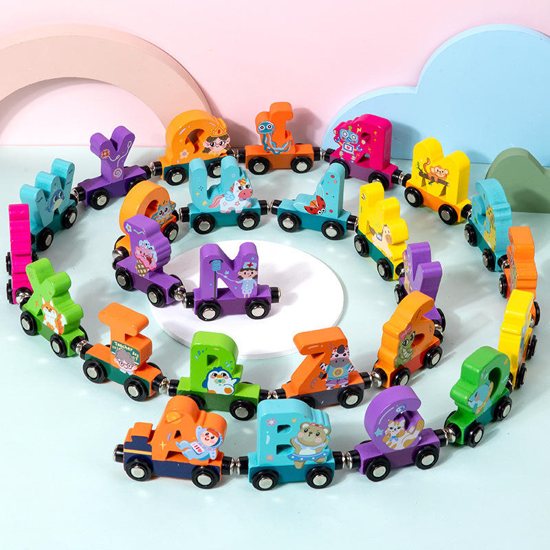 Wooden Alphabet Train Set – Magnetic ABC Learning Toy for Toddlers