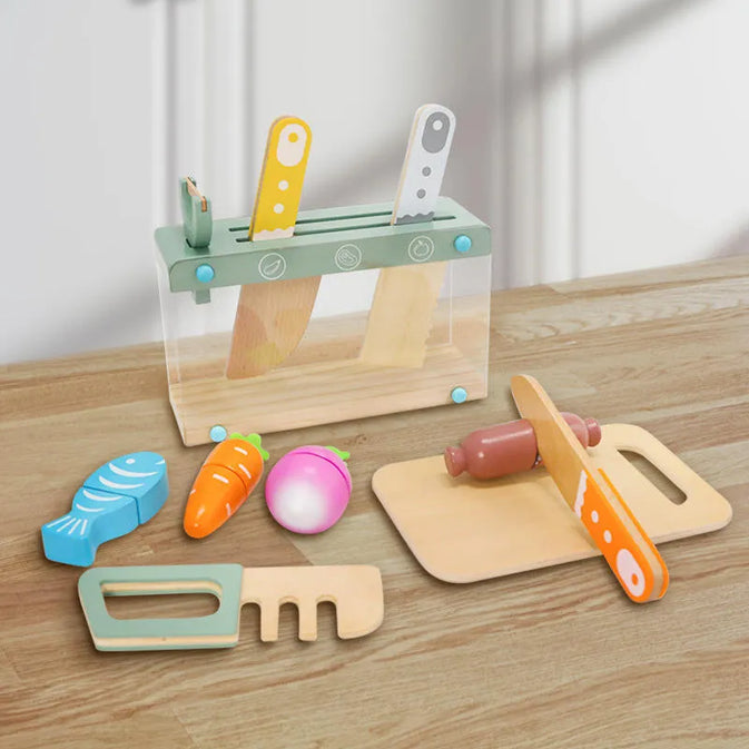 Little Kitchen Accessories + Colorful Fruit & Vegetable Cutting Toy (Pack 1)