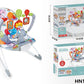 Baby Bouncer Chair with Vibrations and Animal Toy Bar – Gray Safari Theme, Soft Seat