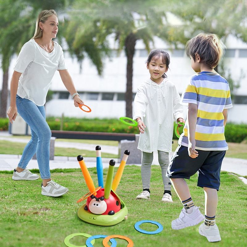 3-in-1 Kids Activity Toy – Jumping Game, Ring Toss & Rocket Launcher