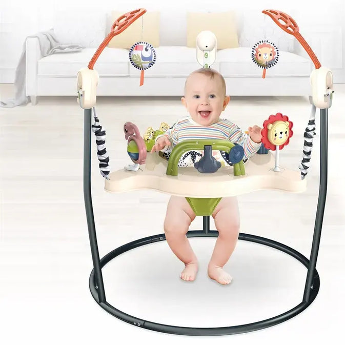 Baby Activity Jumper with 360° Rotating Seat, Music & Toys