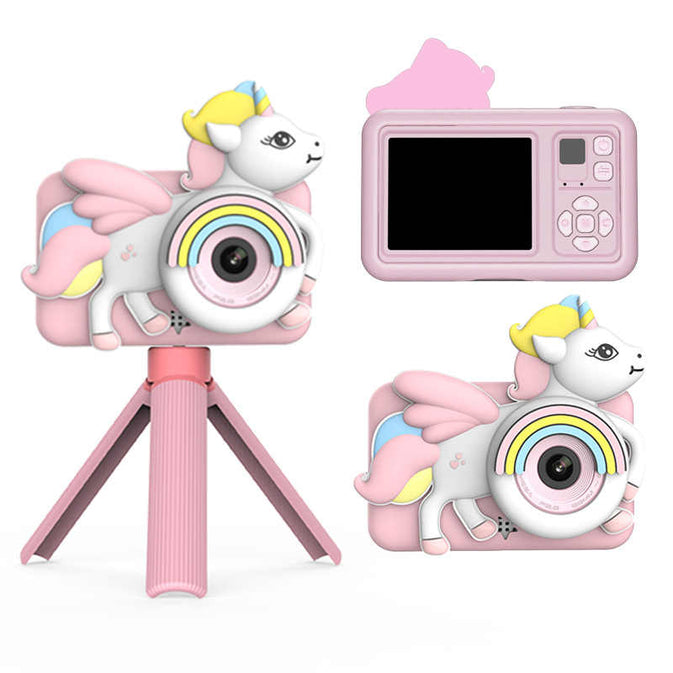 Digital camera Unicorn with Tripod Micro Toy lanyard Children Selfie Portable Toddler Video Holiday Gifts