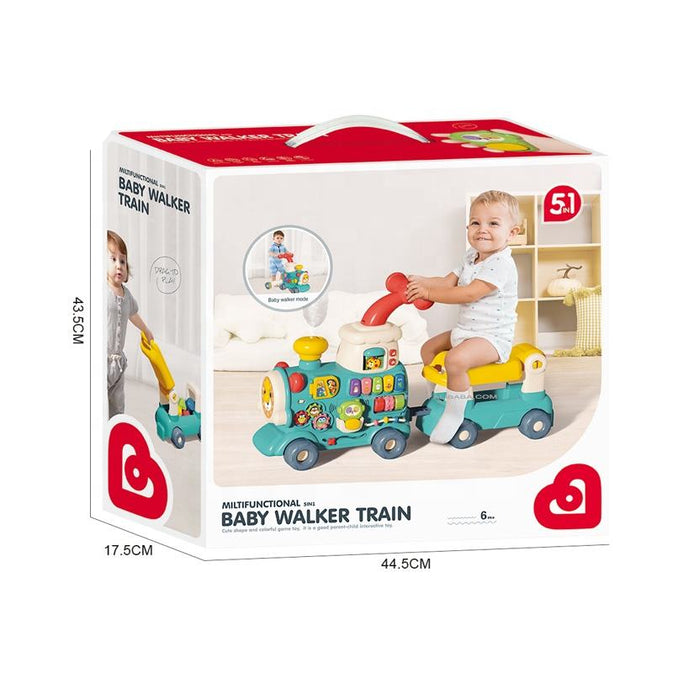 5 in 1 Musical Ride-On Train Toy with Lights & Sound – Push & Play Activity Toy for Toddlers