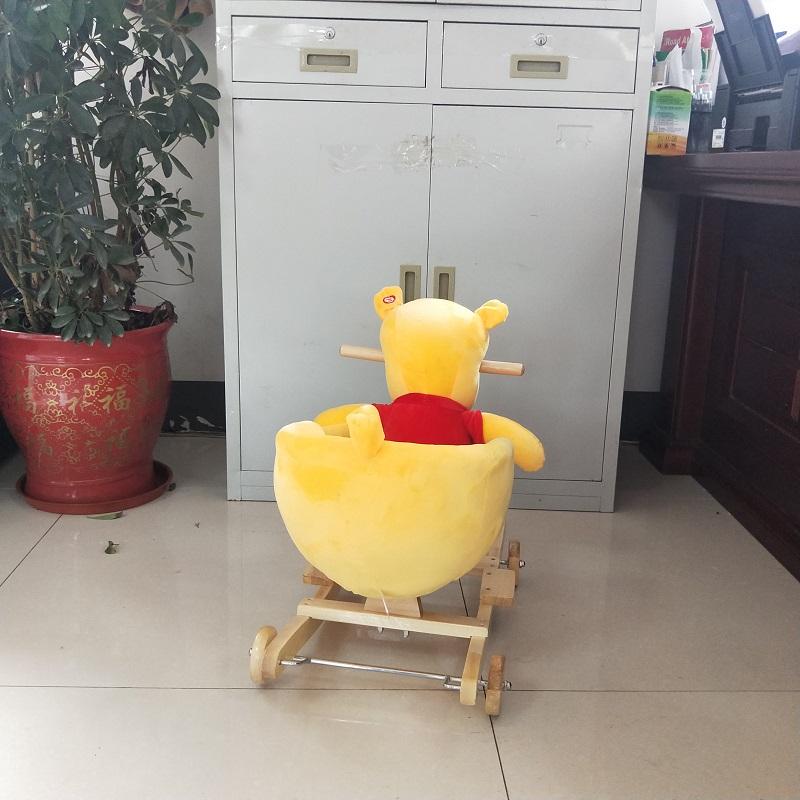 2-in-1 Plush Animal Rocking Chair with Wheels – Pooh Bear (Only For Karachi Customers)