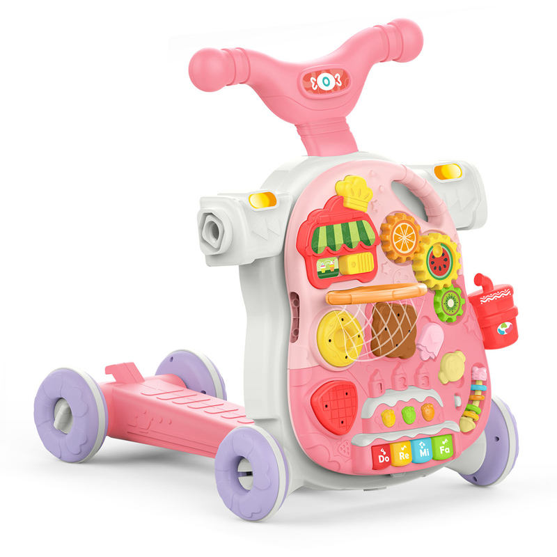 4-in-1 Baby Walker, Rocker & Activity Table – Multi-Stage Ride-On Toy ( Pink )