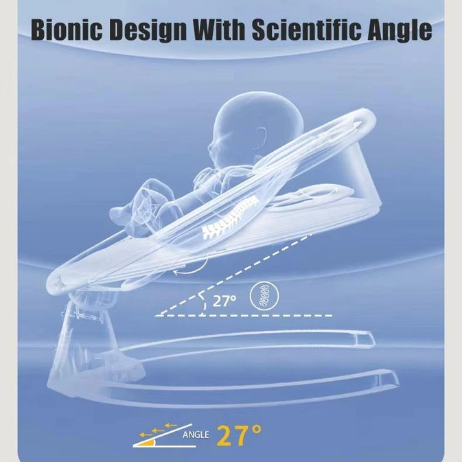 Baby Rocker Chair with Canopy – Adjustable Recline, Toy Bar, and Safety Belt