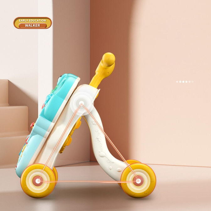 Interactive Baby Walker with Musical Buttons and Learning Features