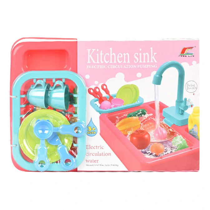 Wash Basin Kitchen Sink Toy With Accessories For Kids