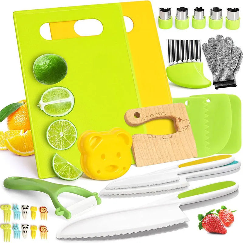 Perfect Kids Kitchen Set + Colorful Fruit & Vegetable Cutting Toy ( Pack 1 )