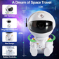 Astronaut Galaxy Projector Lamp – LED Star Night Light for Bedroom Decor