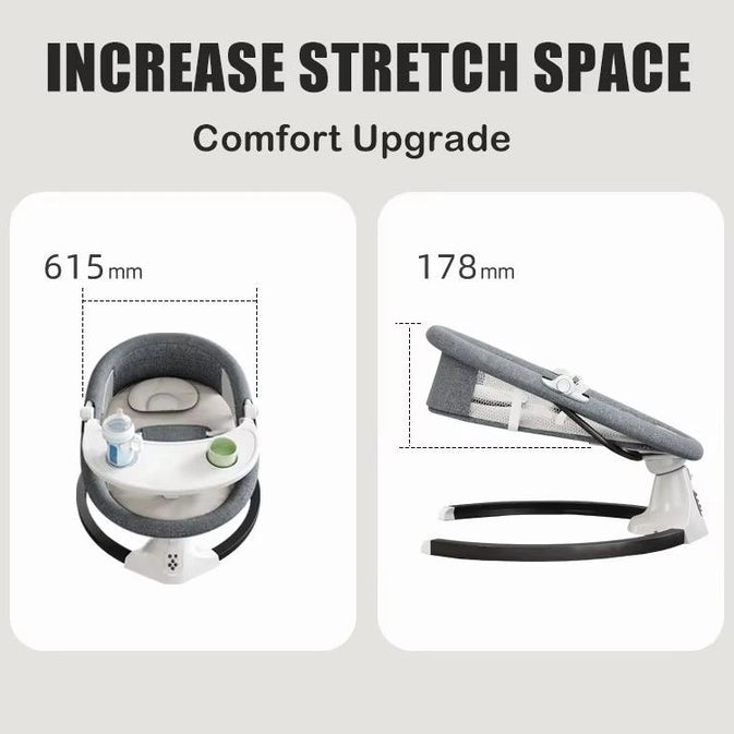 Baby Rocker Chair with Canopy – Adjustable Recline, Toy Bar, and Safety Belt