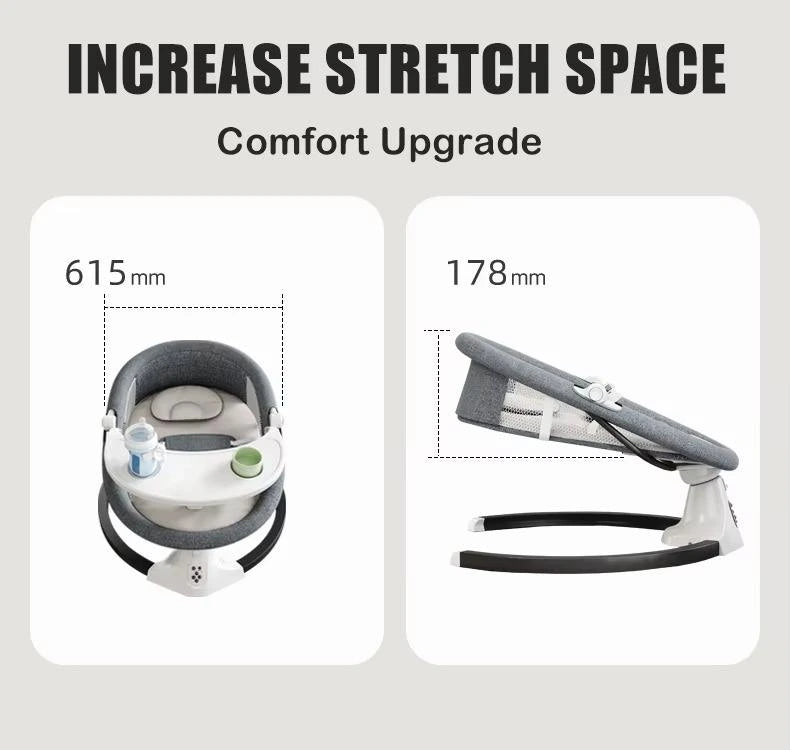 Baby Rocker Chair with Canopy – Adjustable Recline, Toy Bar, and Safety Belt