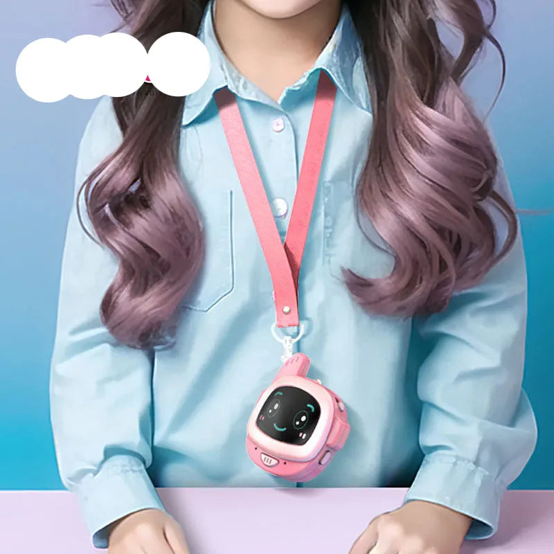 Pink and Blue Cute Robot Face Digital Kids Watch – Fun Cartoon Wristwatch