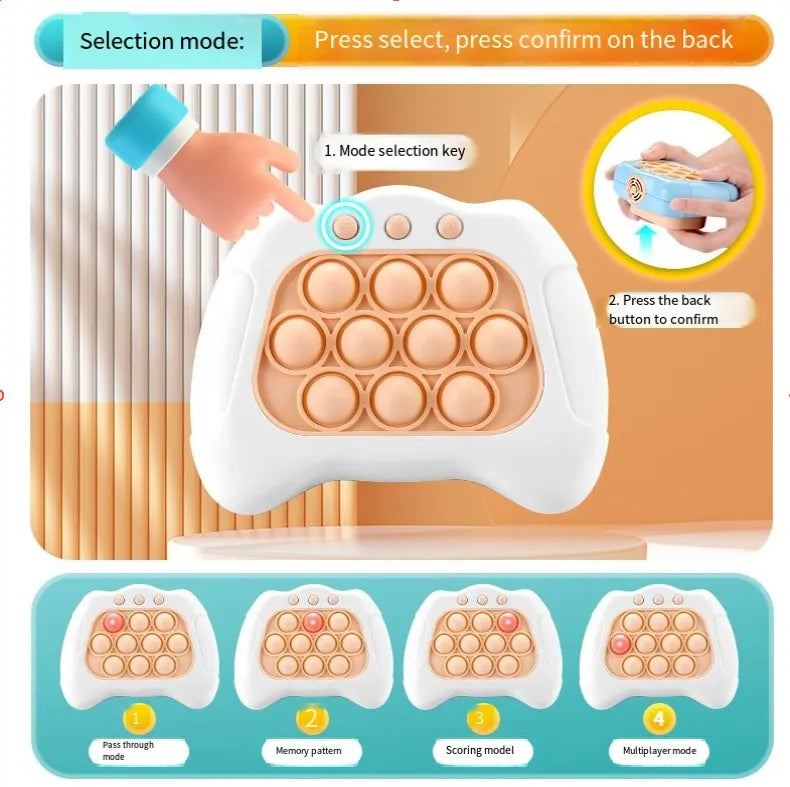 Electronic Pop Push Game Console – Interactive Light-Up Fidget Toy