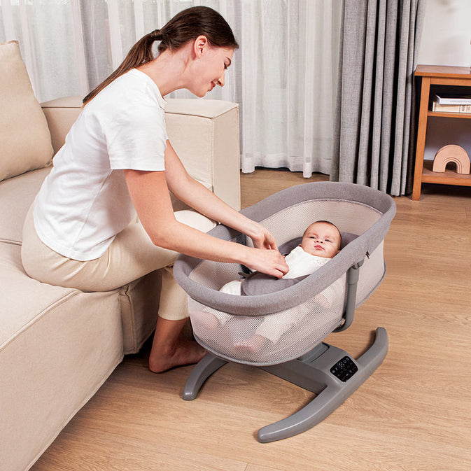 Multi-Motion Baby Cradle – 4-in-1 Electric Rocker with Mosquito Net