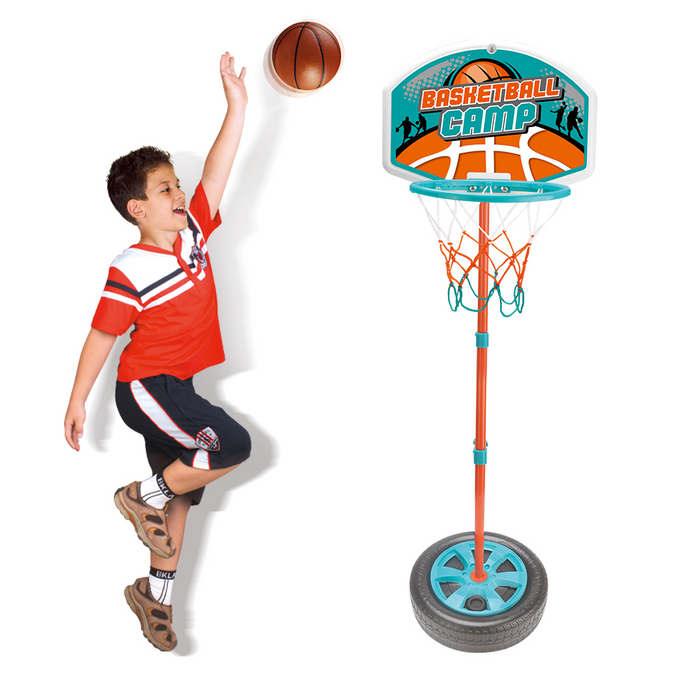 Metal Adjustable Kids Basketball Hoop Set with Ball & Pump – Indoor & Outdoor Sports Toy (Ages 3+)
