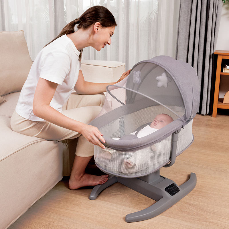 Multi-Motion Baby Cradle – 4-in-1 Electric Rocker with Mosquito Net