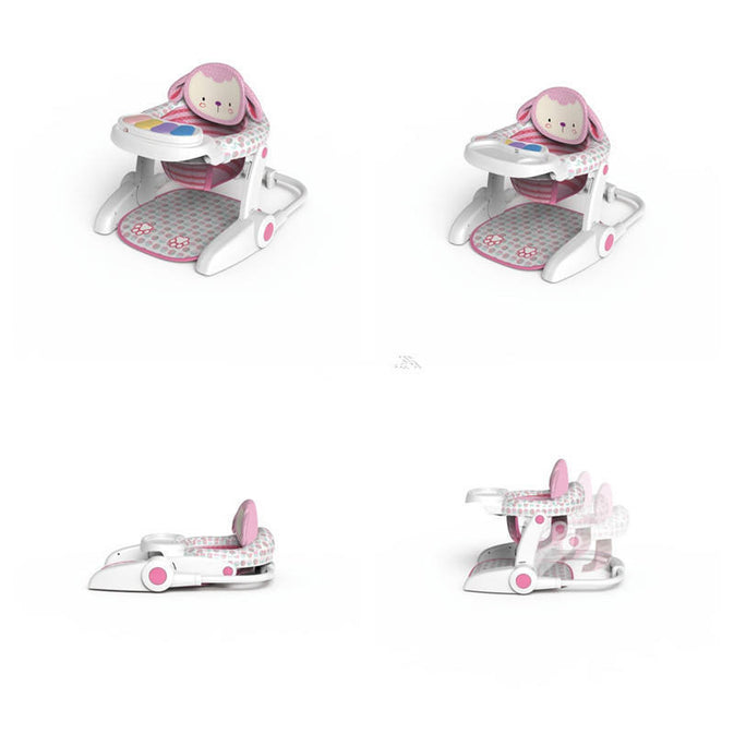 Multifunctional Baby Activity Chair with Lama       Animal Backrest & Piano Tray – Foldable Booster Seat
