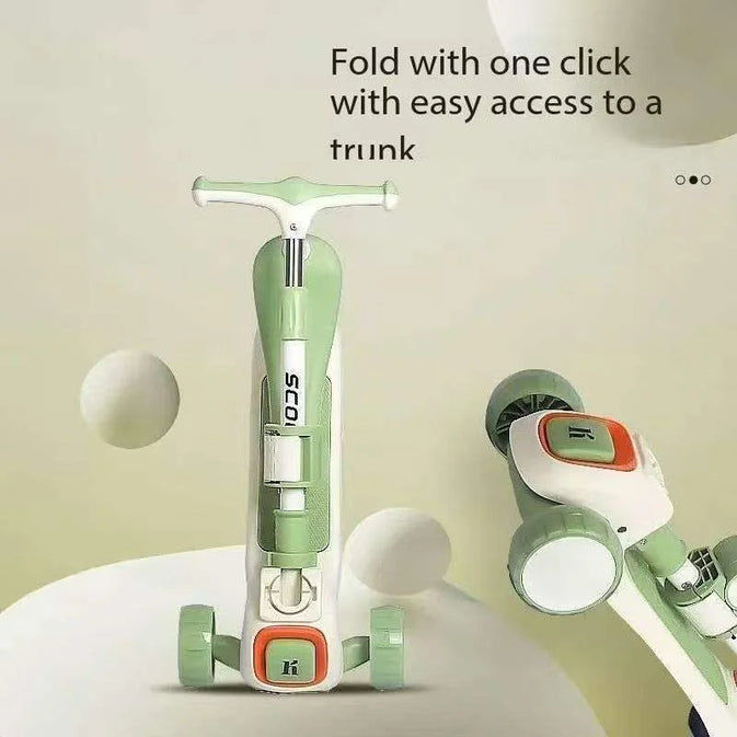 3-Wheel Kids Scooter with Adjustable Seat & Handlebar  4 Colors