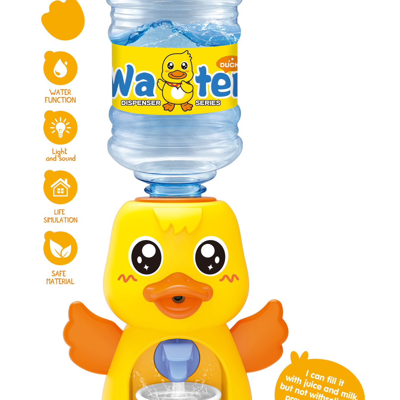 Cute Duck Water Dispenser Toy for Kids – Mini Drinking Fountain with Cup (Ages 3+)