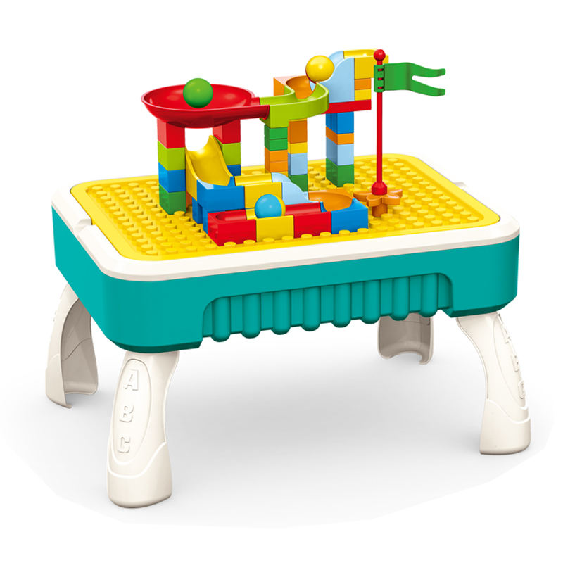 2-in-1 Kids Activity Table – Drawing Board + Building Block Table with Storage & Accessories